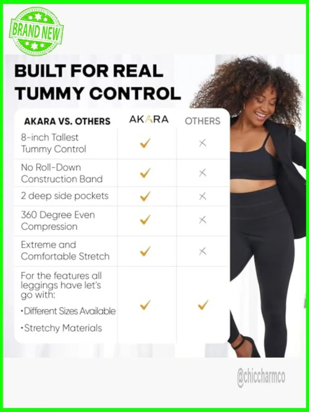 High Waist Tummy Control Leggings with Pockets, Non See Through, S-2XL